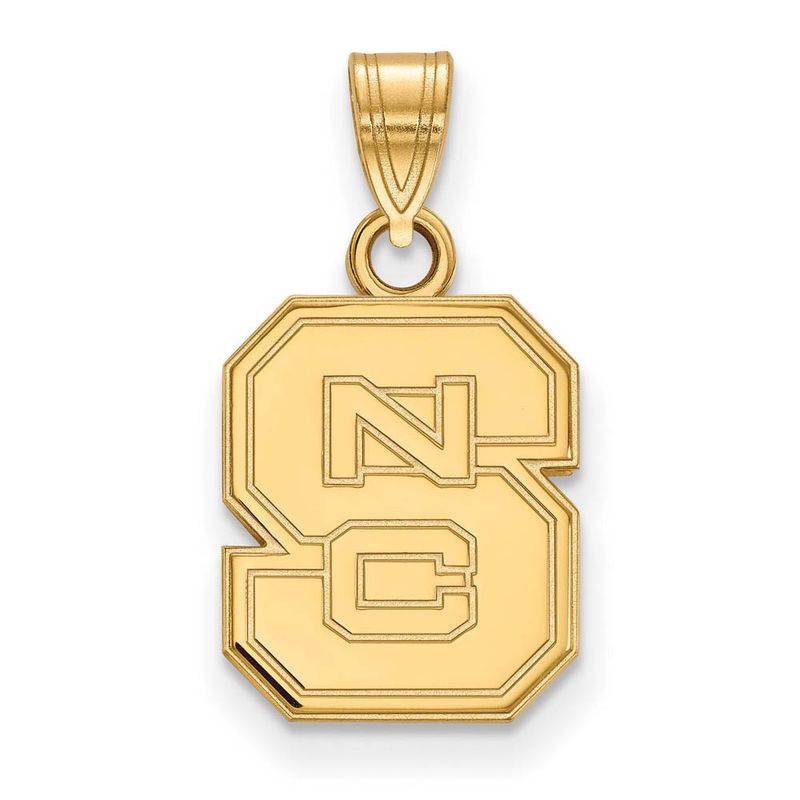 14k Gold Plated Silver North Carolina State Small 'Ncs' Pendant